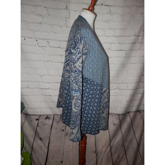 J. Jill Cardigan Sweater Blue Small Open Front - Picture 2 of 4